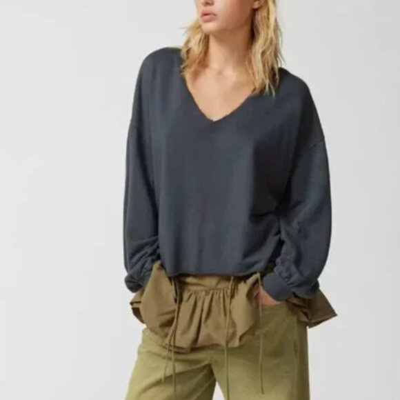 Urban Outfitters Out From Under Notch Neck Sweatshirt - Black - Picture 2 of 6